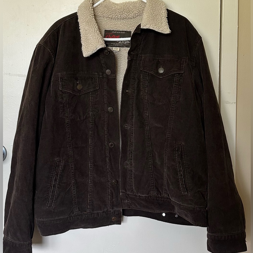 Dark Brown Corduroy Sherpa Jacket